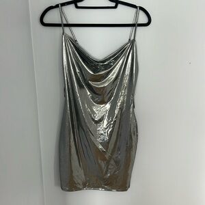 Silver metallic forever 21 dress
